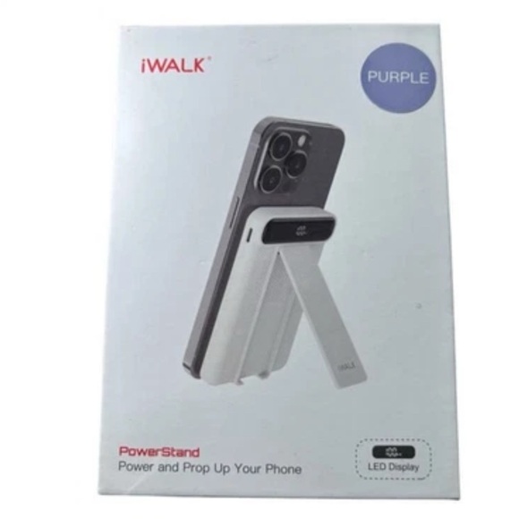 iWALK 6000mAh Magnetic Power Bank with Stand – Purple, New - Picture 1 of 3